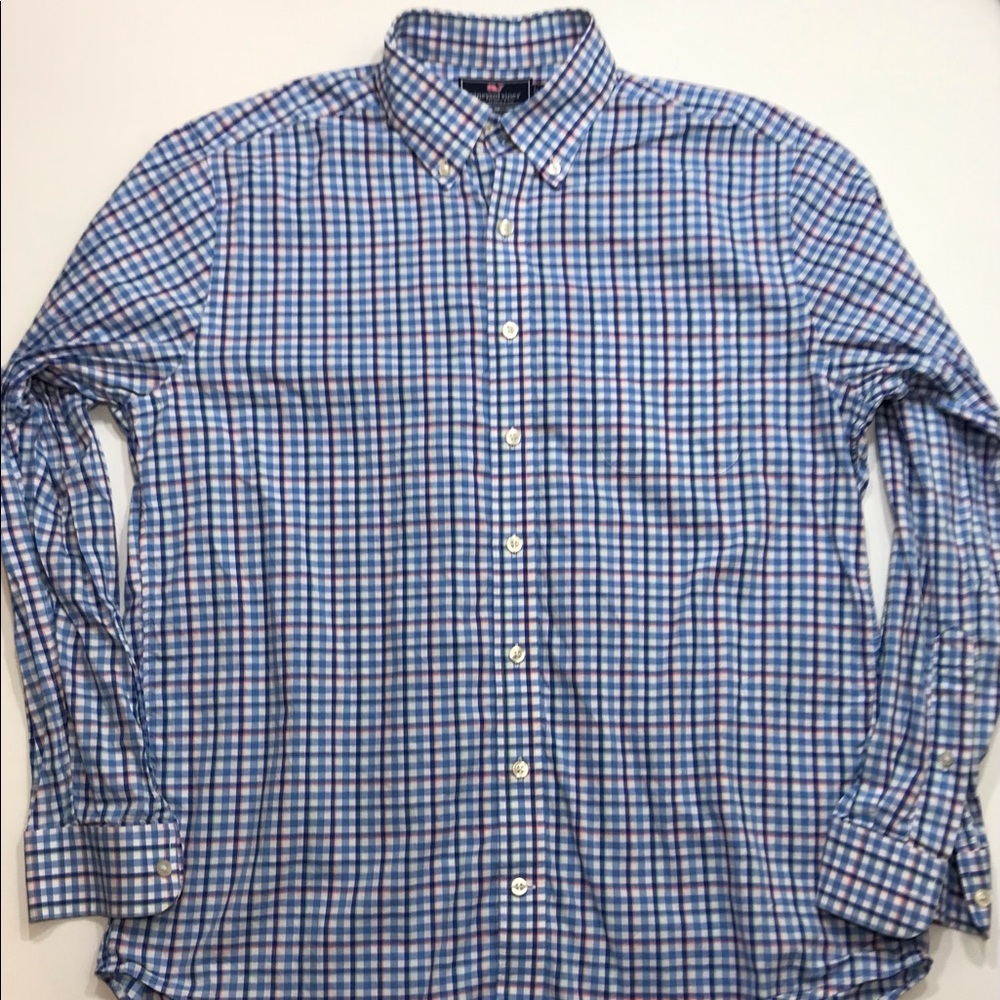 Men’s Vineyard Vines Slim Fit Murray Long Sleeve Button Shirt, Large